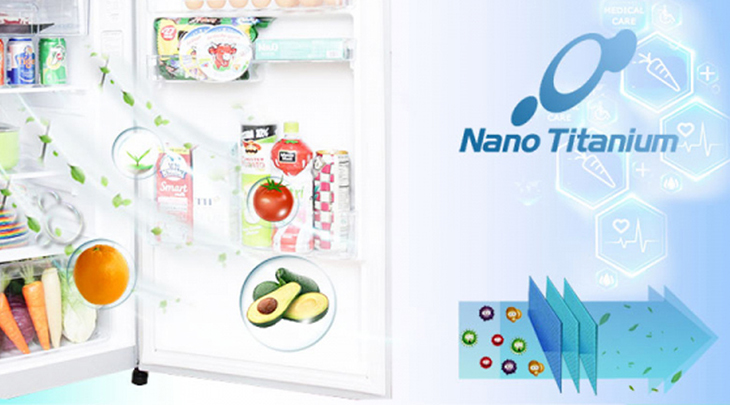 Công nghệ Nano Titanium kháng khuẩn, khử mùi trên tủ lạnh Hitachi